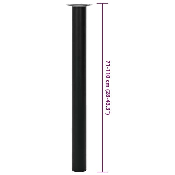 vidaXL 2 Teleskooppista Pöydän Jalkaa Musta 710 mm-1100 mm