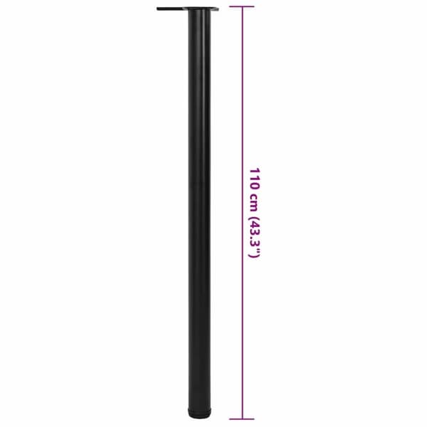 vidaXL 4 bordben, justerbar højde, sorte, 1100 mm