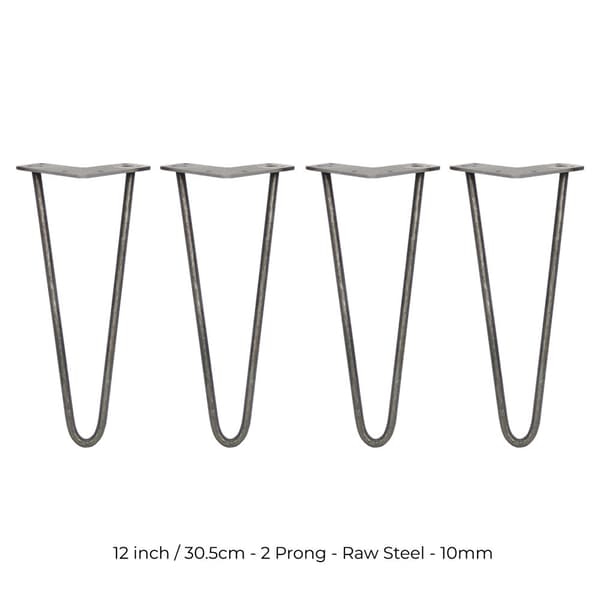 4 x 30 cm Hårnålsben - 2 Stänger - 10 mm - Stål