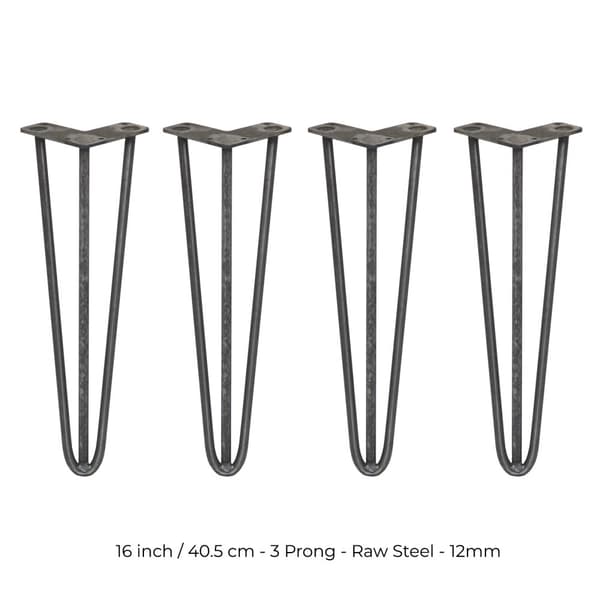 4 x 40 cm Hårnålsben - 3 Stänger - 12 mm - Stål
