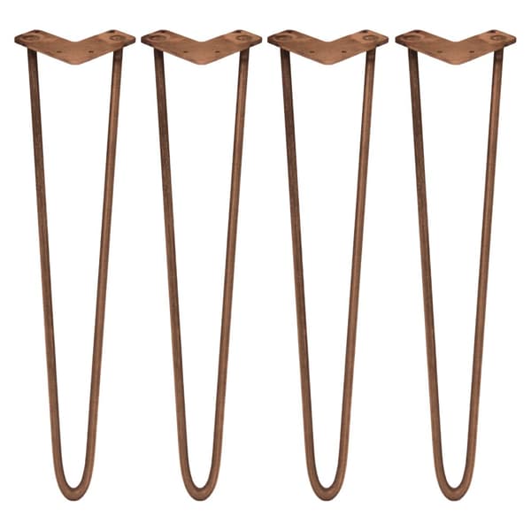 4 x 71 cm Hårnålsben - 2 Stänger - 12 mm - Koppar