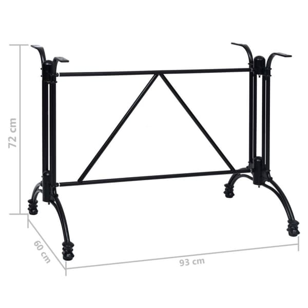 vidaXL Bistropöydän jalka musta 93x60x72 cm valualumiini