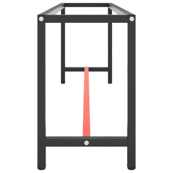 vidaXL Työpenkin runko mattamusta ja -punainen 210x50x79 cm metalli