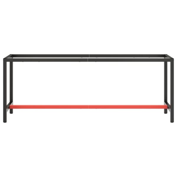 vidaXL Ram för arbetsbänk svart och matt röd 210x50x79 cm metall