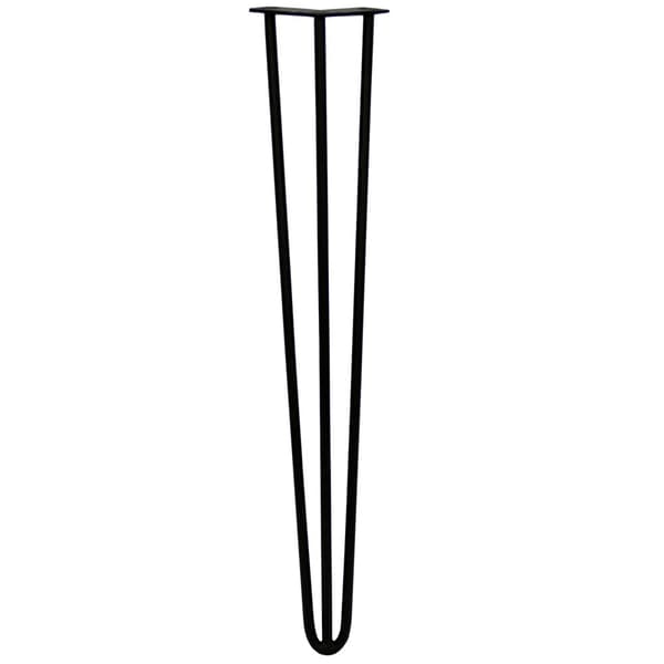 4 x 71 cm Hårnålsben - 3 Stänger - 12 mm - Svart + GRATIS Gummifötter och Skruvar Möbelben Metall Ben för Skåp Bord Bänkar Soffbord Bänk | MonsterShop