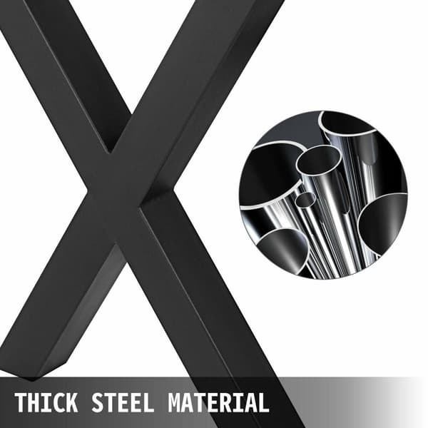 Metallbordsben i X-form - 1000KG bärförmåga, förborrade hål, korrosionsbeständiga