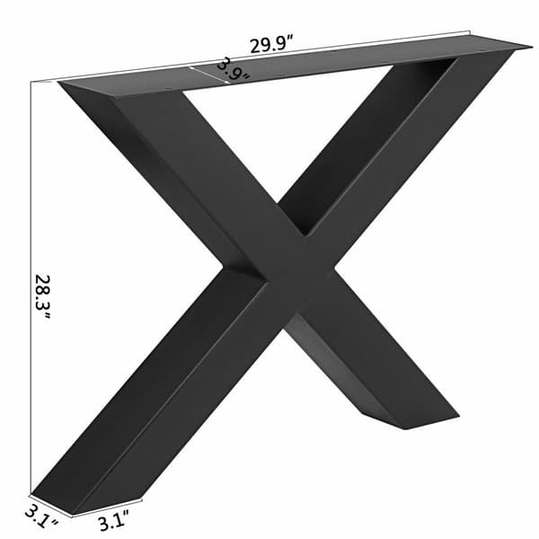Metallbordsben i X-form - 1000KG bärförmåga, förborrade hål, korrosionsbeständiga