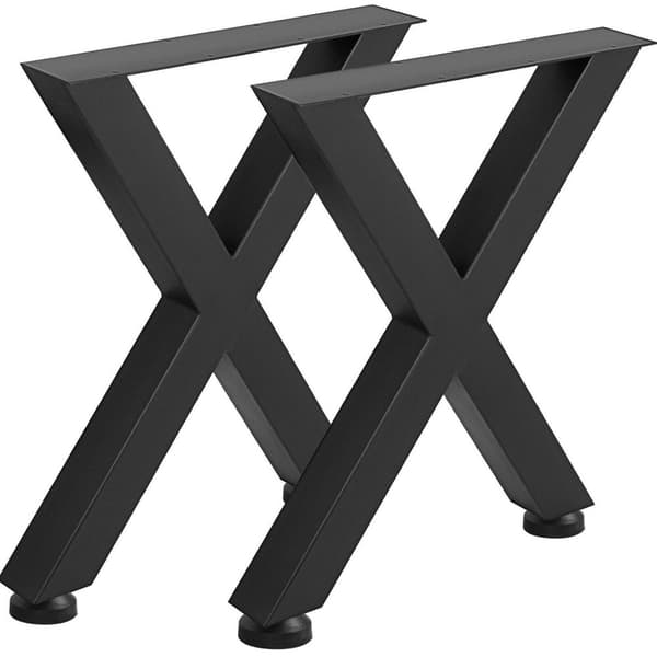2st 400x395mm 1000kg lastbärande X-formad bordsben i metall med förborrade hål, lätt att montera, modern design, bred applikation