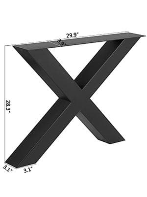 2st 720x760mm 1000kg lastbärande X-formad bordsben i metall med förborrade hål, lätt att montera, modern design, bred applikation