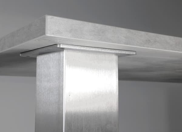 Rostfritt stål Borstad Bordsben Fyrkantig - Silver - 100 x 100 x 720 mm