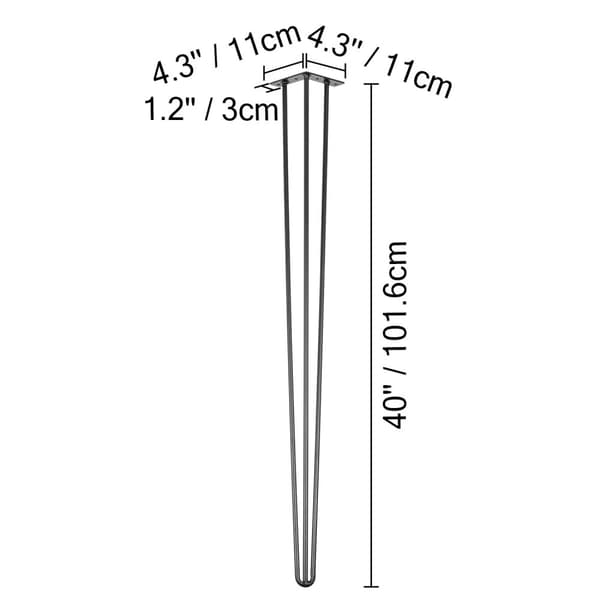 4st 40"/101,6cm 100kg kapacitet mångsidiga metallbordsben med golvskydd, högt hårnålsbordsben med tillbehör, lätt att montera