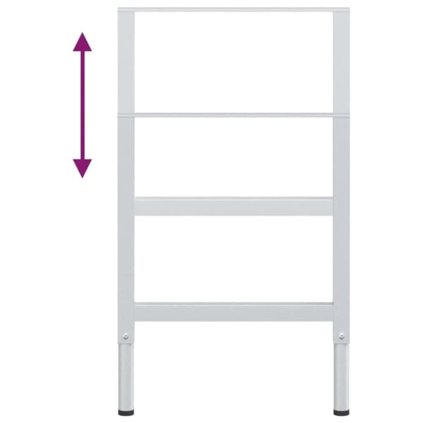 stel til arbejdsbænk 2 stk. 55x(69-95,5) cm metal grå