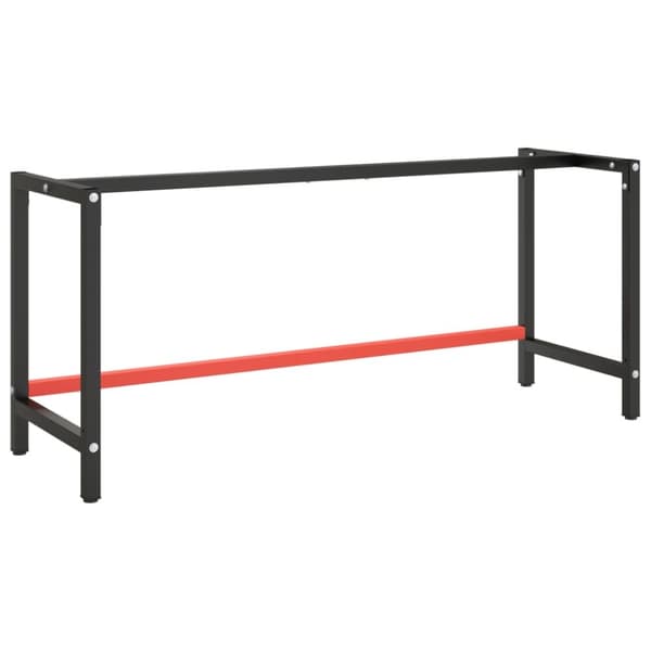 stel til arbejdsbænk 180x57x79 cm metal mat sort og mat rød