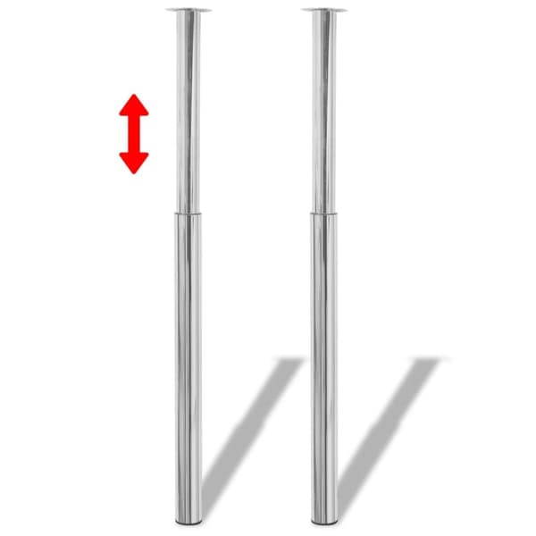 teleskopiske bordben 4 stk. 710 mm-1100 mm krom