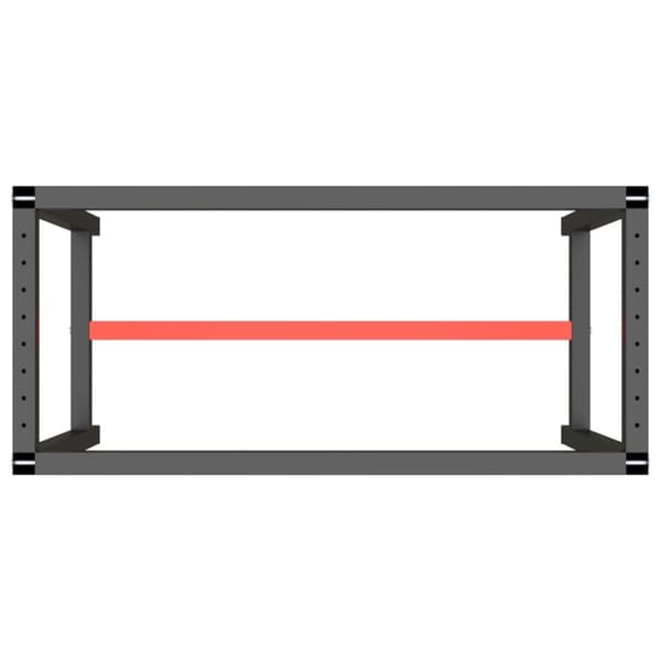 stel til arbejdsbænk 110x50x79 cm metal mat sort og mat rød