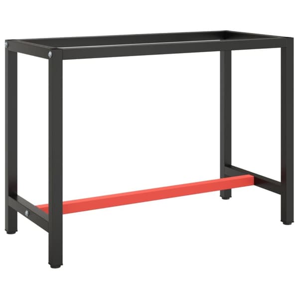 stel til arbejdsbænk 110x50x79 cm metal mat sort og mat rød