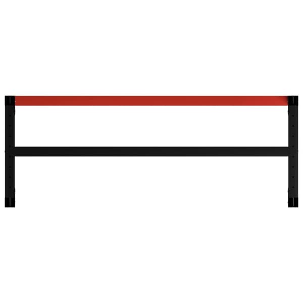 stel til arbejdsbænk 150x57x79 cm metal sort og rød