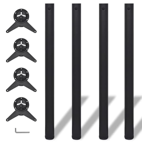 Höjdjusterbara bordsben 4 st 870 mm svart