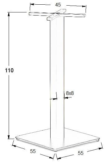 Bordsunderrede - metall SH-5002-7/H/B - 55x55 cm