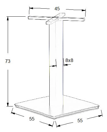 Pöytäjalusta - metalli SH-5002-7/B - 55x55 cm