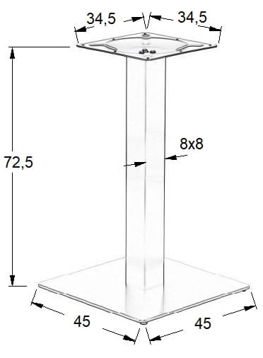 Bordsfot - metall SH-5002-5/A - 45x45 cm