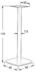 Miniatyrbillede 2 af 6: Bordfod - metal SH-3050-2/H/B - 45x45 cm