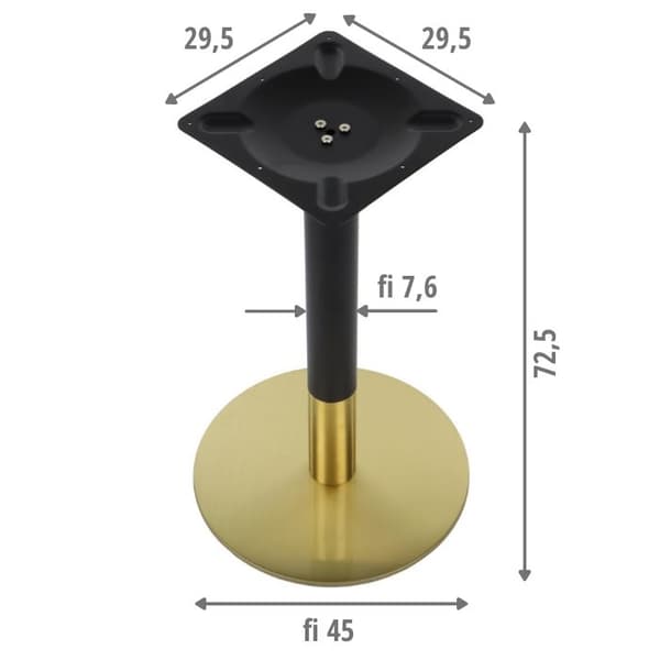 Pöytäjalusta - ruostumaton teräs SH-3001-5/GB kulta/musta