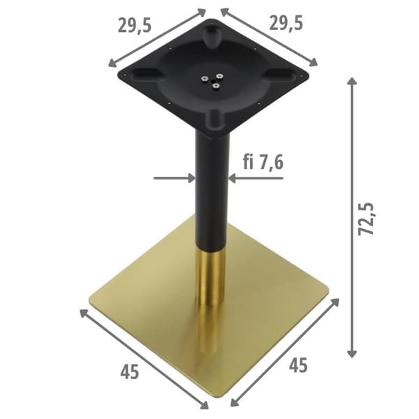 Pöytäjalusta - ruostumaton teräs SH-3002-5/GB kulta/musta