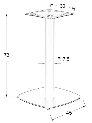Bordfod - metal SH-3050-2/B - 45x45 cm