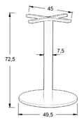Pikkukuva 2 / 5: Pöytäjalusta - metalli SH-5001-7/B - &#8709 49,5 cm