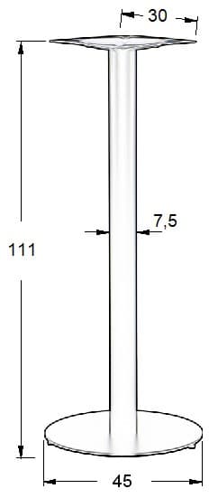 Bordfod - metal SH-5001-5/H/B - &#8709 45 cm