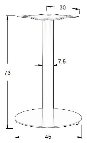 Pöytäjalusta - metalli SH-5001-5/B - &#8709 45 cm