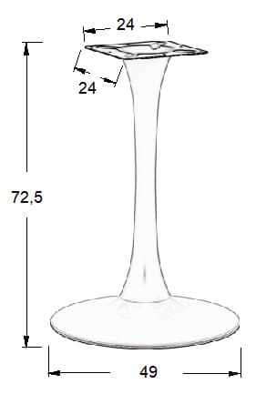 Bordfod - metal SH-9108-1/W - ∅ 49 cm