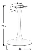 Miniatyrbillede 2 af 6: Bordfod - metal SH-9108-1/W - &#8709 49 cm