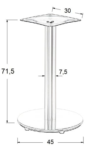 Pöytäjalusta - harjattua ruostumatonta terästä SH-2001-1/S - &#8709 45 cm