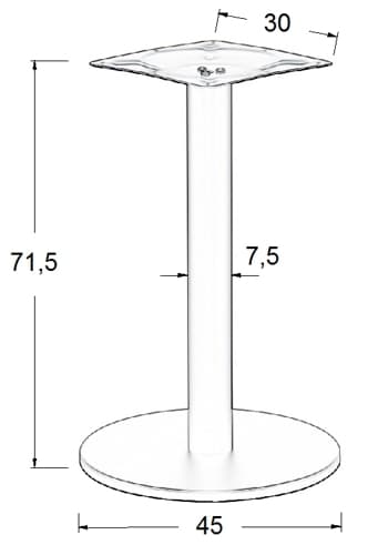 Pöytäjalusta - metalli SH-2010-2/B - &#8709 45 cm