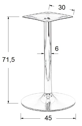 SH-4005 kromi pöytäjalusta - &#8709 45 cm
