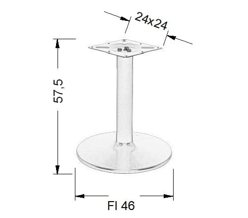 Bordfod NY-B005/57.5 - ∅ 46 cm, krom