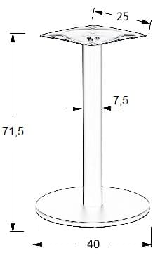 Bordfod - metal SH-2010-1/B - &#8709 40 cm