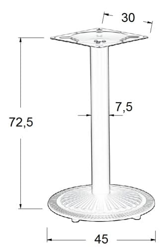 Pöytäjalusta - metalli SH-4004-1/B - &#8709 45 cm
