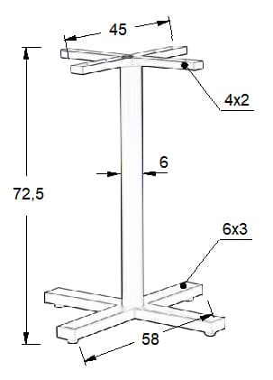 Pöytäjalusta - metalli SH-3046-1/B - 58x58 cm