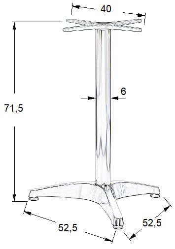 Pöydänjalusta - alumiini SH-7002/A alumiini - &#8709 61 cm