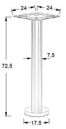 Sockel monterad på marken SH-3018-2/B svart - &#8709 17,5 cm