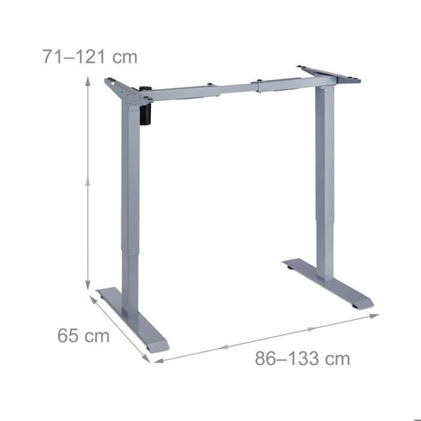 Relaxdays Höjdjusterbart bordben, elektriskt, utökningsbart, sågben, 71-121 cm, bordram, stål, grå