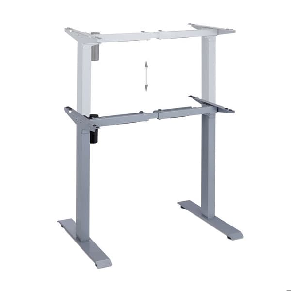 Relaxdays Höjdjusterbart bordben, elektriskt, utökningsbart, sågben, 71-121 cm, bordram, stål, grå