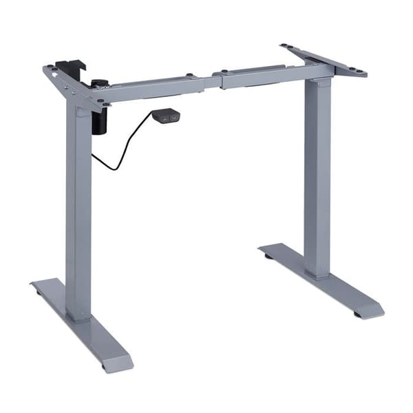 Relaxdays Höjdjusterbart bordben, elektriskt, utökningsbart, sågben, 71-121 cm, bordram, stål, grå