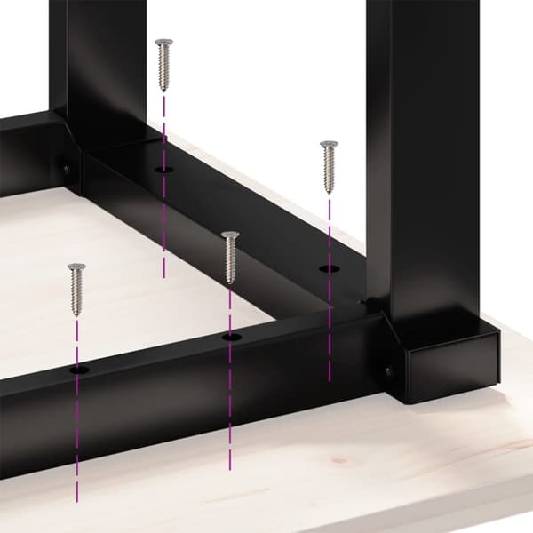 vidaXL Ben for spisebord O-ramme 60x60x73 cm stål