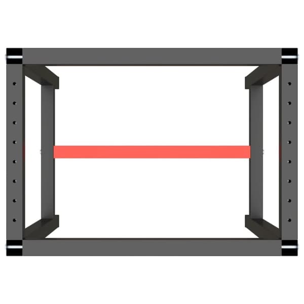 vidaXL Ram för arbetsbänk matt svart och matt röd 70x50x79 cm metall - Bordsben