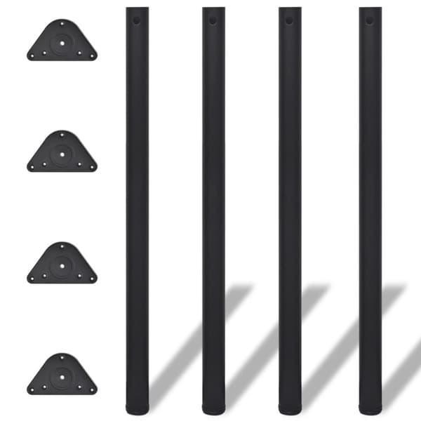 4 Korkeussäädettävää Pöydän Jalkaa Musta 1100 mm -  Pöydänjalat