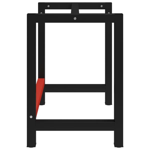 vidaXL Työpöydän runko metalli 80x57x79 cm musta ja punainen - Pöydänjalat